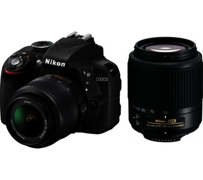 Nikon D3300 DSLR Camera with 18-55 mm ED f/3.5-5.6G Zoom Lens & 55-200 mm f/4.5-5.6G Telephoto Zoom Lens